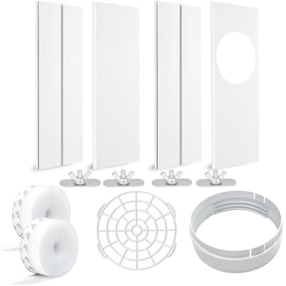 Portable Air Conditioner Window Vent Kit with 2pack 3m Seal, Sliding AC Vent Kit for Exhaust Hose (5.9"/15cm)