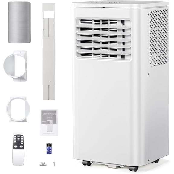 Portable Air Conditioners,10000 BTU,4 in 1 Portable AC Unit with Window Kits,Fan & Dehumidifier Modes,Cools up to 450 Sq.Ft,LED Display/Remote Control,24H Timer for Living Room,Bedroom