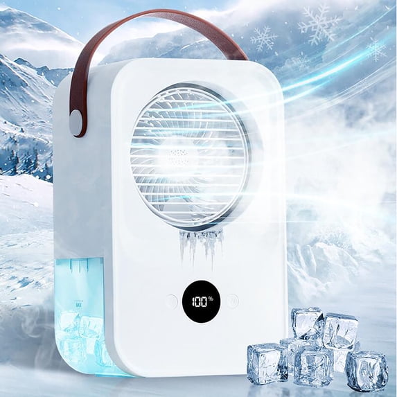 Portable Air Conditioners, 3 in 1 Evaporative Air Cooler with 4 Wind Speeds & Mist,Mini Desktop Humidifier Fan Air Conditioners for Car, Room, Office & Camping