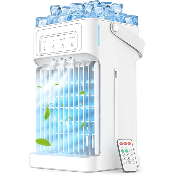 Portable Air Conditioners, 3 Speeds & Mist Settings, 40oz Large Water Tank, Sleep Timer, Mini Small Personal Conditioner for Bedroom Cooler