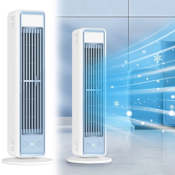 Portable Air Conditioners, 3-in-1 Swamp Cooler , 3 Speeds, 120 Oscillation, No Air Circulation Silent Bladeless Small Air Conditioner Remote, Easy Cleaning,Wall Mounted Fan Bedroom / White