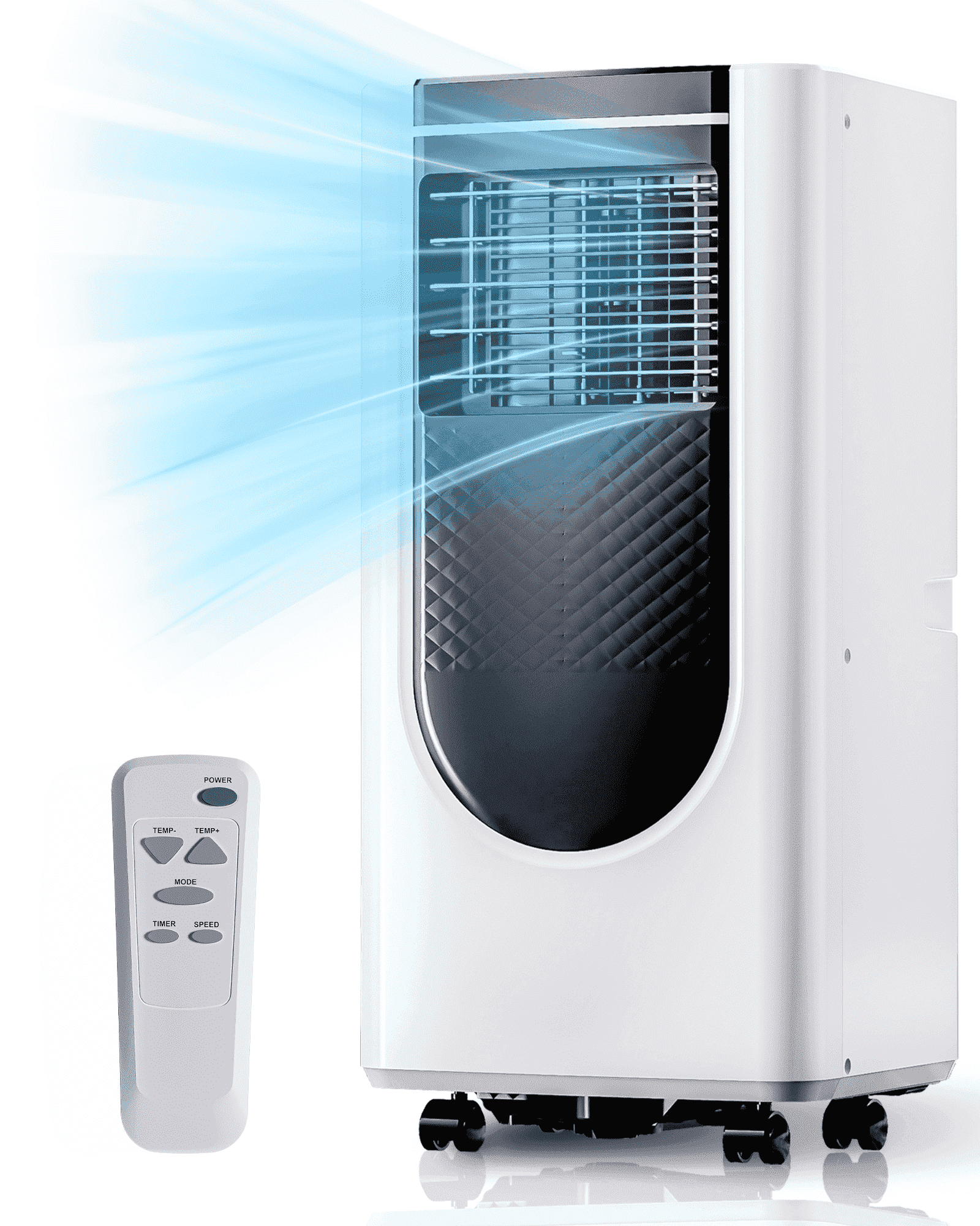 Nyzgax 8000 BTU Portable Air Conditioner with Remote, Covers up to 350 Sq. Ft., 3-in-1 & Window Kit Included