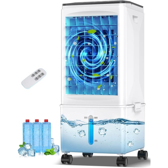Portable Air Conditioners, Portable AC Unit, Evaporative Air Cooler w/2.5Gal , Cooling, 3 Speeds, Windowless Air Conditioner w/7H Timer, Swamp Cooler for Room Office Garage