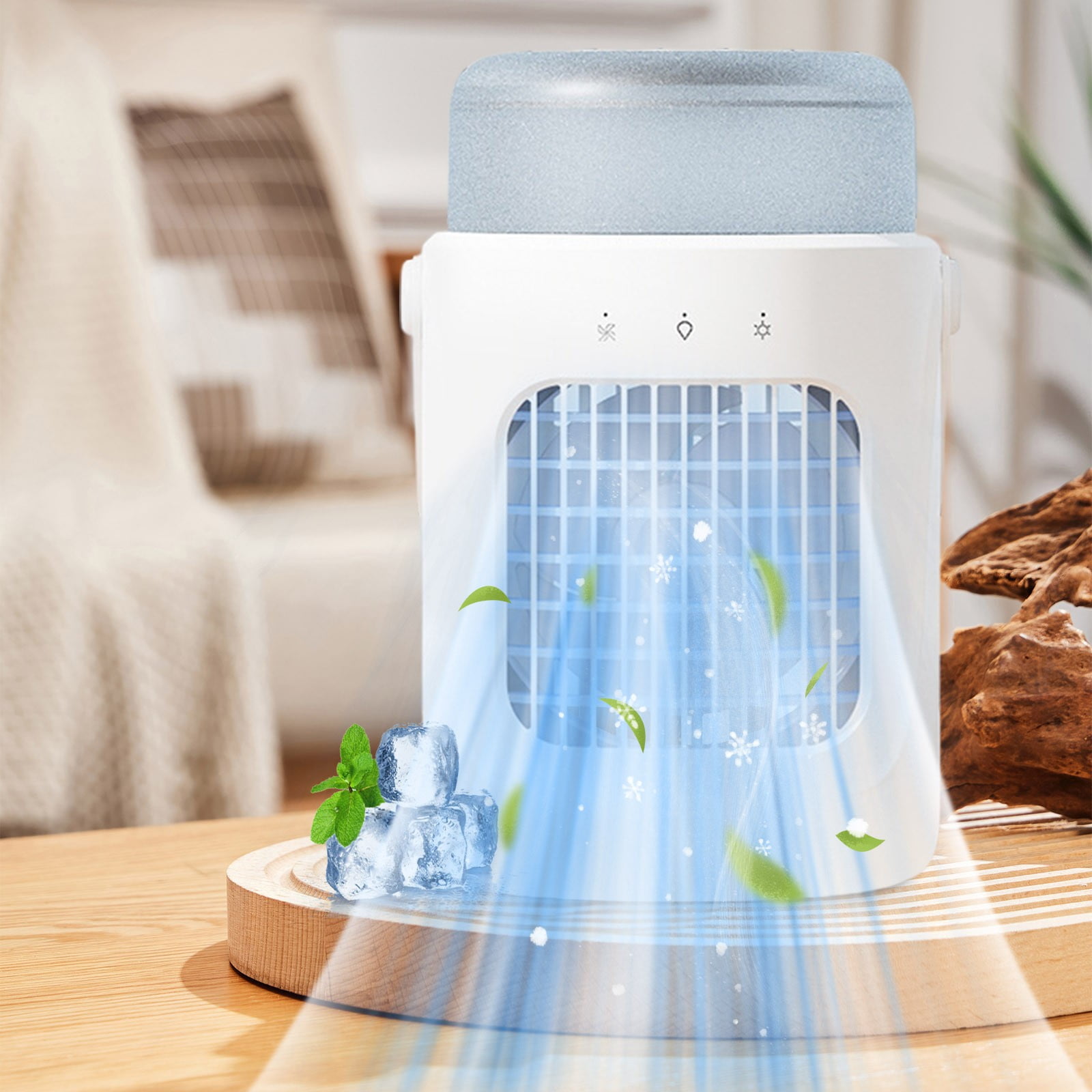Portable Air Conditioners, Quiet Evaporative Air Cooler with 3 Speeds, 7 Colors Night Light