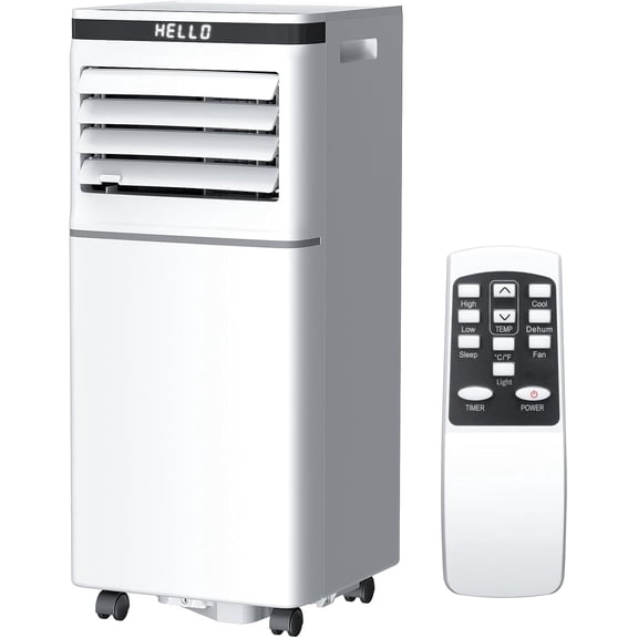 10000 BTU Portable Air Conditioner with Remote Control,4-in-1 450 Sq.Ft,Quiet AC with Cool & Fan & Dehumidifier & Sleep,LED Display,24H Timer,Window Intallation Kit,for Bedroom/Office/Dorms