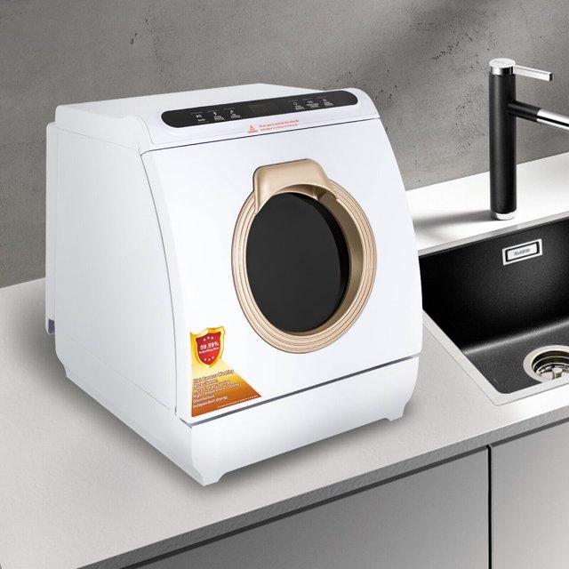 Portable AirDry Dishwasher with 7L Builtin Water Tank 360° Dual Spray