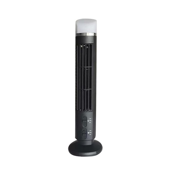 Portable Air Fan,Streamlined Tower Fan with LED,Powerful Wind,Space-Saving, Bladeless Design, USB Interface Black