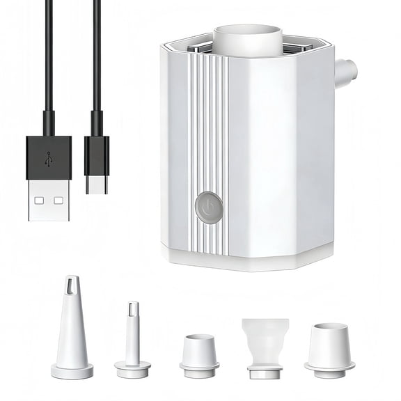 Portable Air Pump, 1600mh Battery Capacity with USB Cable, Rechargeable, for Inflating Pool Floats, Toys, Outdoor Air Beds, Vacuum Storage Bags, and Also Supports Deflation.