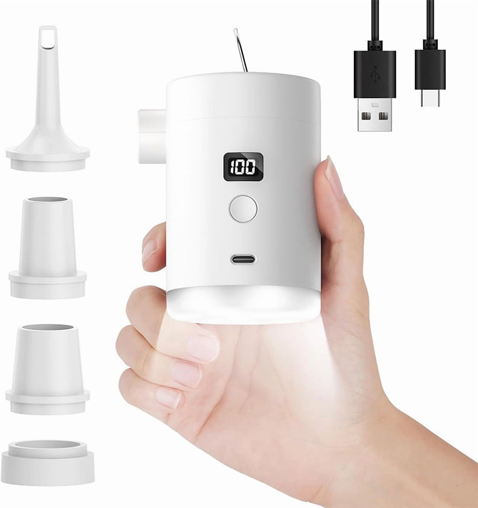 Portable Air Pump for Inflatables/Deflator, 4000mAh USB Rechargeable ...