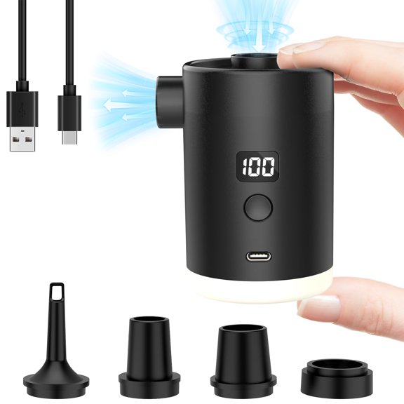 Portable Air Pump for Inflatables, Mini Air Mattress Pump for Inflatables, USB Rechargeable Air Pump for Pool Floats,Camping,Sleeping Pads, Swimming Rings, Vacuum Storage Bags