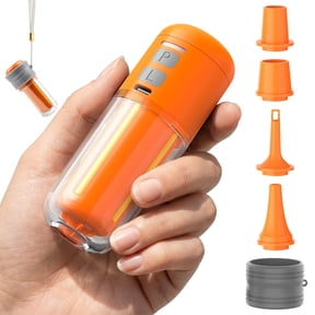 Mini Air Mattress Pump for Inflatables: 2000mAh Portable Rechargeable Air Pump with 5 Nozzles - Small Inflator Deflator Pumps with Camping Light for Vacuum Bags,Sleeping Pads/Rings,Pool Floats