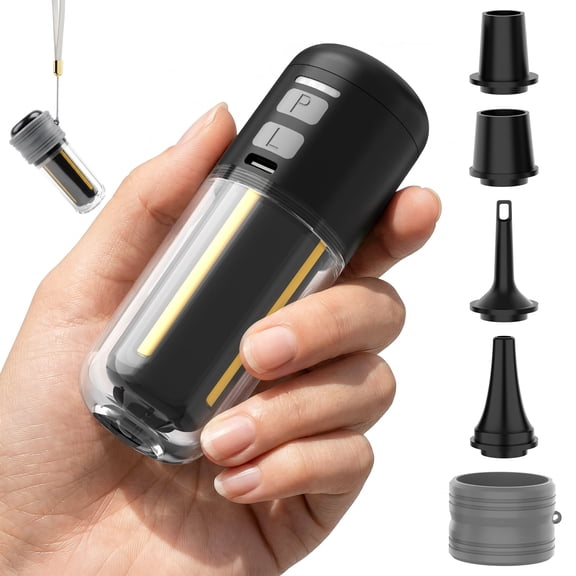 Portable Air Pump for Inflatables, Ultra-Light Rechargeable Mini Air Mattress Pump with Camping Light, Inflate Deflate for Air Mattress,Pool Floats, Vacuum Storage Bags