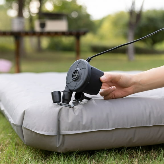 Portable Air Pump for Inflation and Deflation, Compact Size 9x8x8cm, Includes 3 Nozzle Options, Suitable for Air Mattresses, Boats, and Toys, for Outdoor Camping and Travel Use