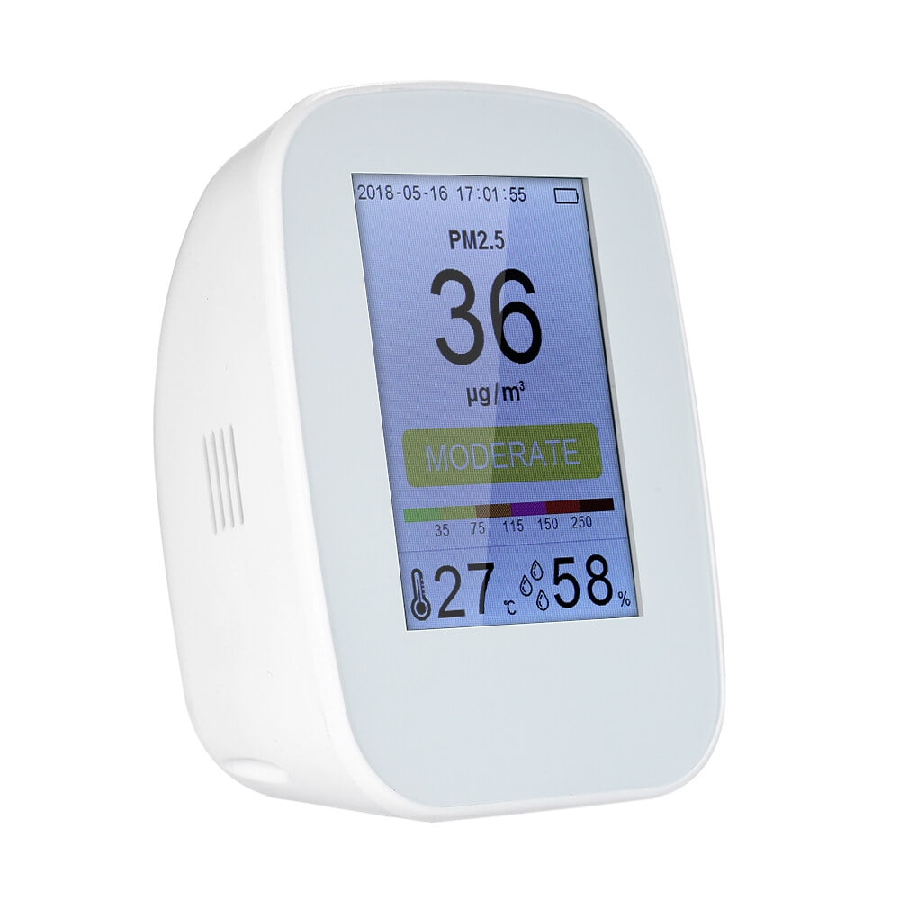 Portable Air Quality Detector Indoor/Outdoor Digital PM2.5 Formaldehyde Gas Monitor LCD HCHO \u0026 TVOC Tester Instrument Meter Air Analyzers with Rechargeable Battery