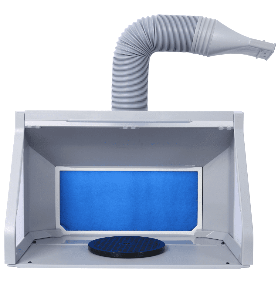 Portable Airbrush Booth Kit Pro Set with LED Dual Fans Turntable