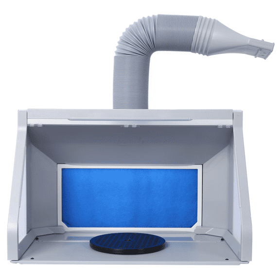 Portable Airbrush Booth Kit Pro Set with LED Dual Fans Turntable