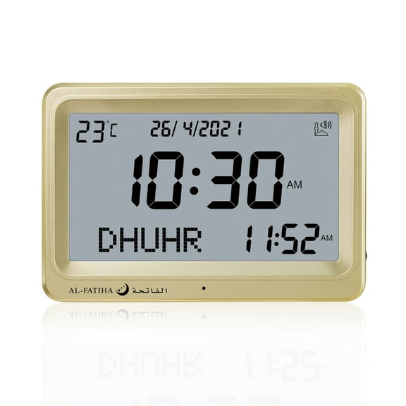 Portable Alarm Clock with LCD Screen & Mecca Music Small Azan Time Clock Snooze Function Clock for Home