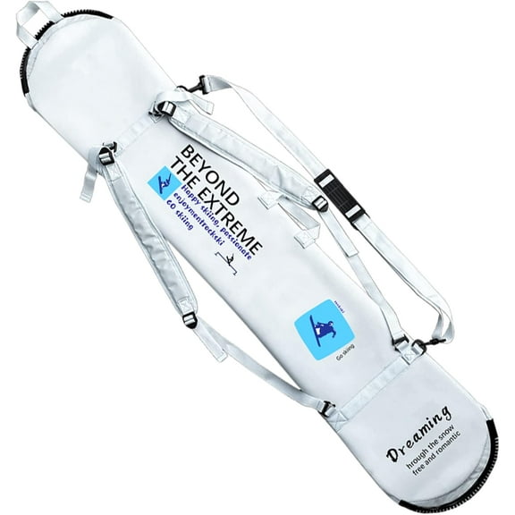 Portable All-Round Veneer Storage Bag Snowboard Bag Shoulder Shoulder Protective Cover Thick Wear-Resistant Non-Slip Waterproof,White,150CM