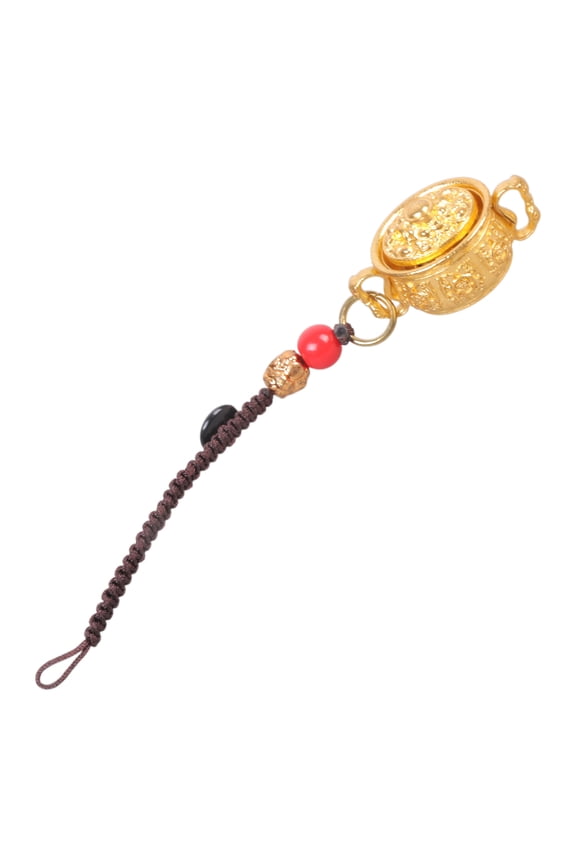 Portable Alloy Keychain Accessory with Treasure Basin Designs for Financial Success and Cultural Appreciation