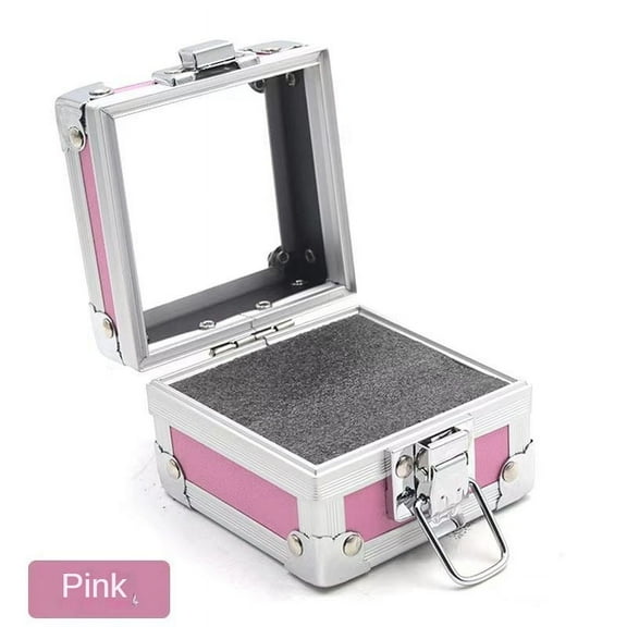 Portable Aluminum Alloy Mini Storage Box, Multi-purpose Transparent Display Jewelry Box