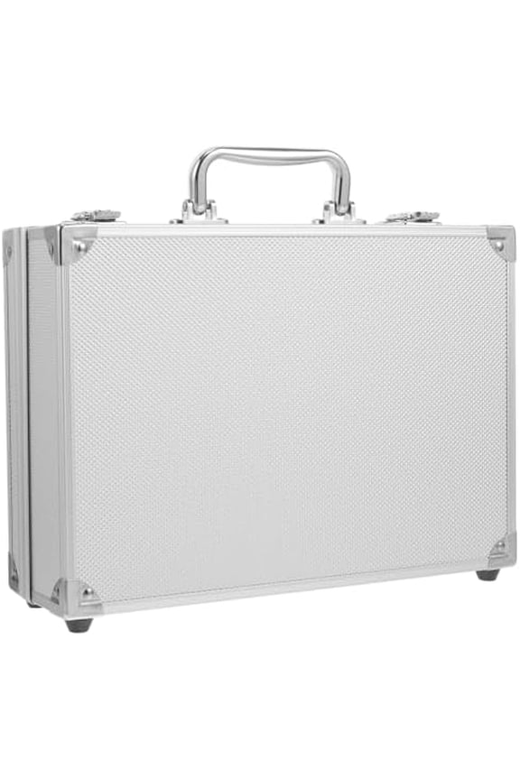 Portable Aluminum Alloy Tool Storage Case with Sponge Lining for Organizing Documents and Instruments Compact Briefcase for Office and Home Use$$Tools