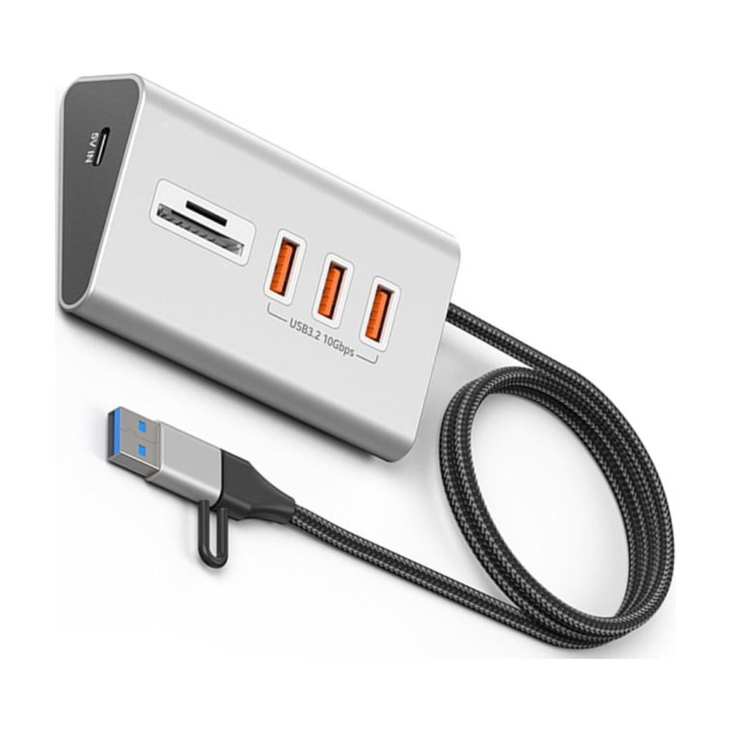 Portable Aluminum Alloy USB C Hubs 10Gbps Multiports Adapter Card Slot Fast Speed Data Transfer For Laptop Computer