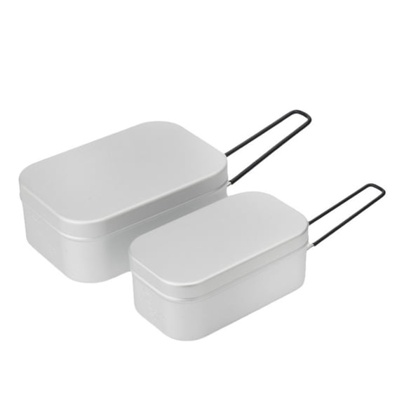 Portable Aluminum Bento Box, Foldable Handle Lunch Container, Lightweight, Leak-Proof, Outdoor Cooking Pot, Camping Cookware for Camping, Hiking, Meal Prep,743Inch