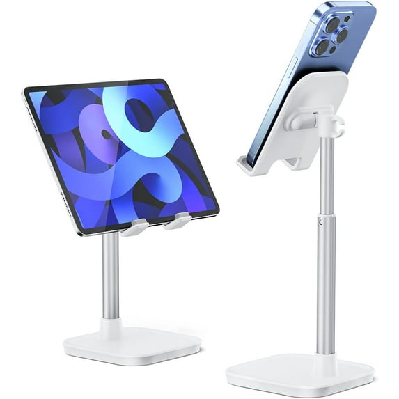 Portable Aluminum Laptop & Phone Stand, Adjustable, Foldable, Ergonomic, for MacBook, iPad, Tablets & Smartphones, Office Desk Accessories