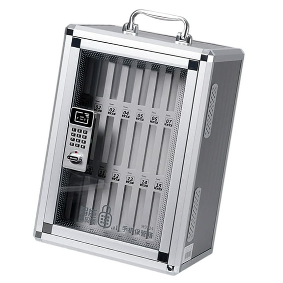 Portable Aluminum Phone Security Box Featuring Digital Lock for Safety in Offices