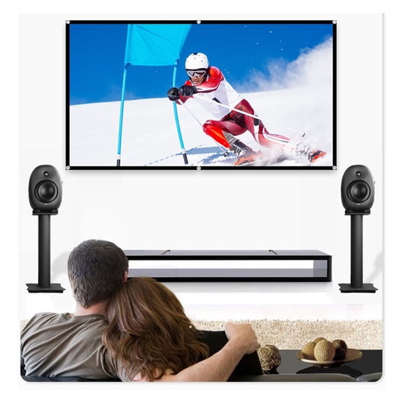 Portable And Easy Folding Projection Screen Curtain Projector Movies Screen 150 "4:3 Easy To Assemble ,Wrinkle-Free