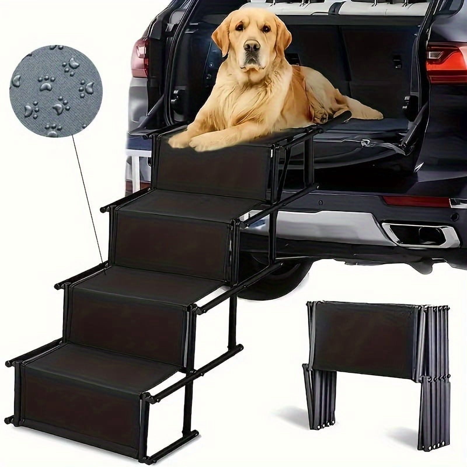 Collapsing Dog Ramp Portable And Lightweight Aluminum Dog Ramp with Four Collapsible Steps ...