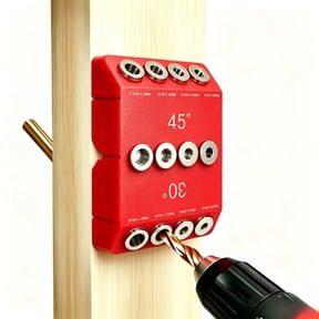 Portable Angle Drill Guide Block - 304590 Angle Drill Guide Jig for Hand Drill, Pocket-hole Tool Set for Straight or Angled Holes in Railing, Handrails, Drill Pre