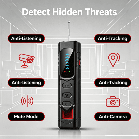 Portable  Detector Device, Multi-Function RF Signal Scanner for Hidden Cameras, GPS Trackers & Eavesdropping Microphones