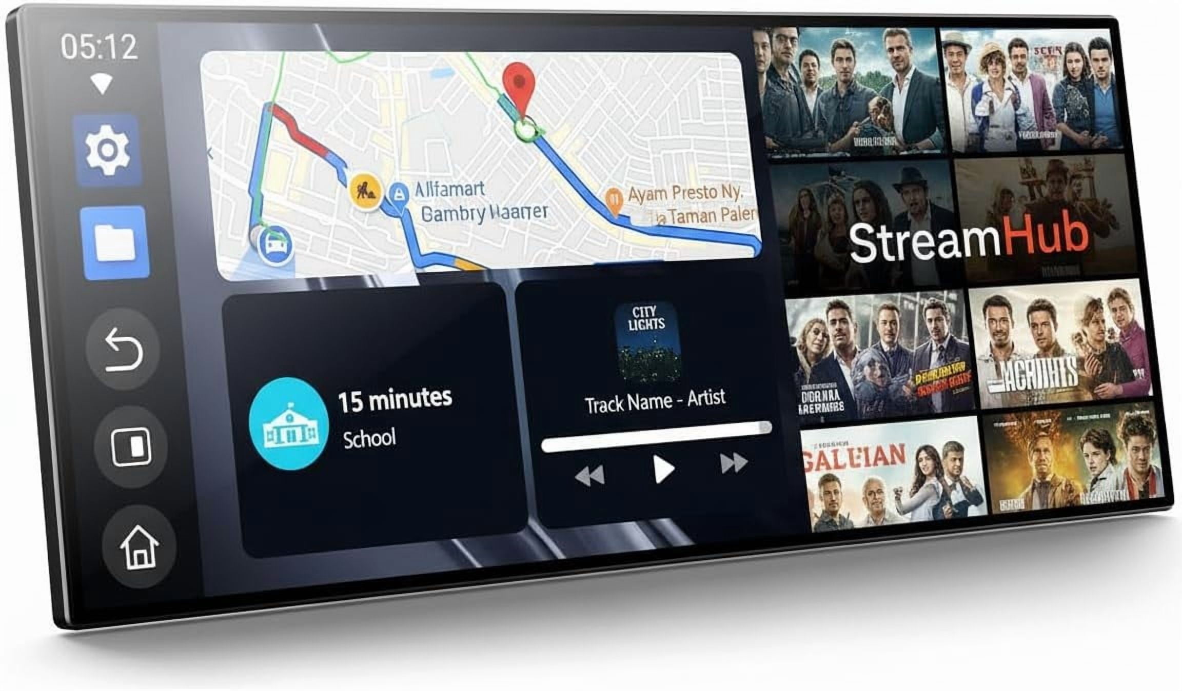 10.26” Portable Apple CarPlay & Android Auto Screen – 4K Dash Cam