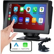 Portable Apple Carplay Polarlander,Wireless Apple Carplay and Android Auto 7 Touch Screen Portable Car Stereo,Car Radio,Wireless AirPlay,Mirror Link,Bluetooth 5.0 Handsfree/FM/AUX/MIC/USB