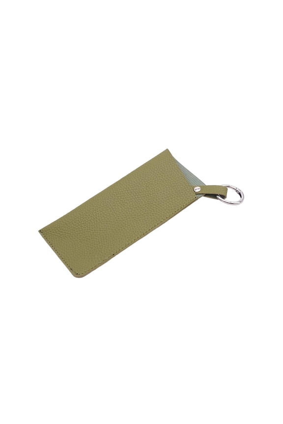 Portable Artificial Leather Glasses Pouch with Key Ring Soft Sunglasses Case for Men and Women