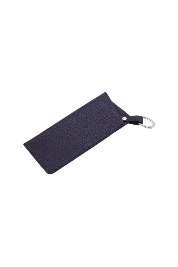 Portable Artificial Leather Glasses Pouch with Key Ring Soft Sunglasses Case for Men and Women