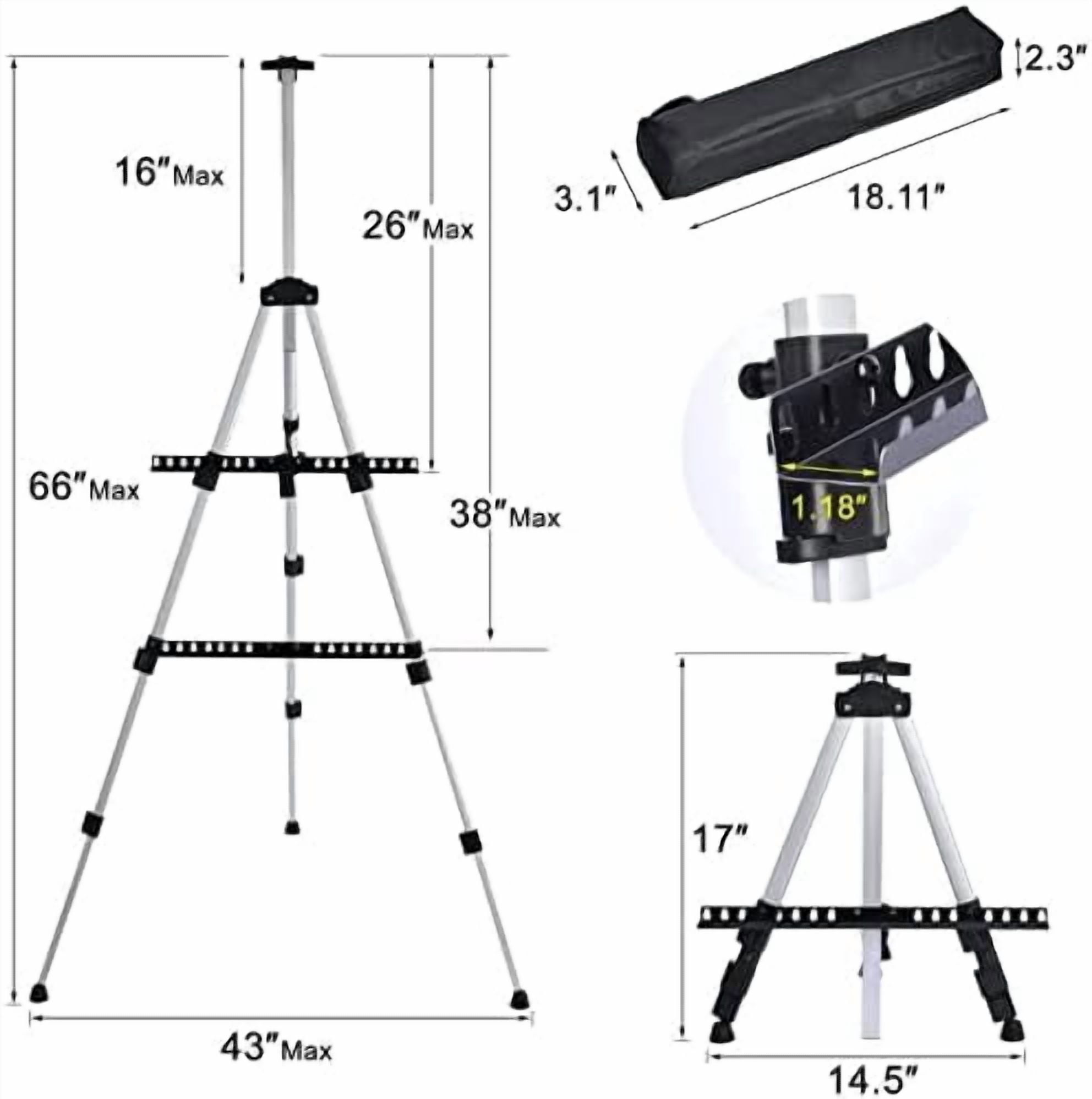 Portable Artist Easel Stand for Painting - Adjustable Height Painting ...