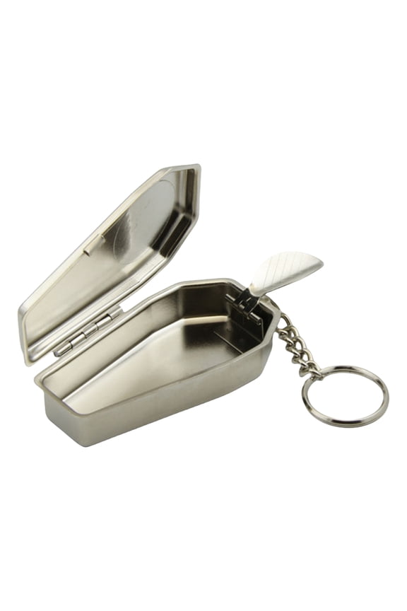 Portable Ashtray Keychain Tinplate Coffin Pocket Tray