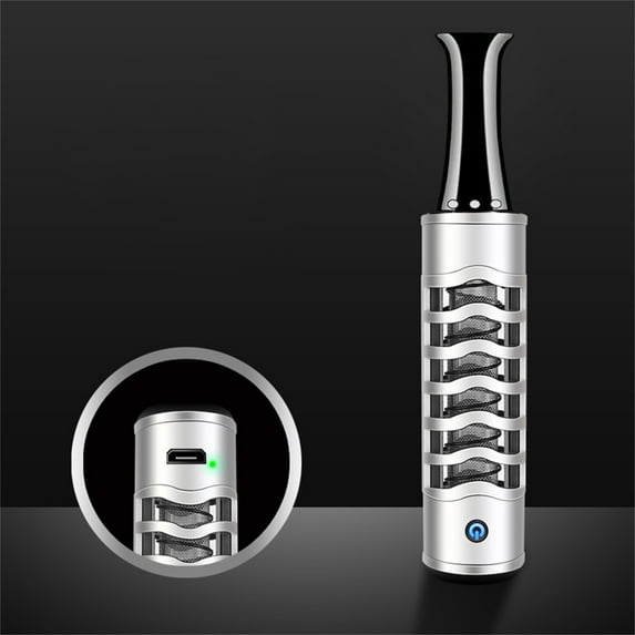 Portable Ashtray, Pocket Ashtray, Smokeless Ashtray For Car, Lazy Cigarette Holder Does Not Drop The Ash, Electric Flameless Lighter, USB Rechargeable Small Ashtray (White) 0.86x5.04"