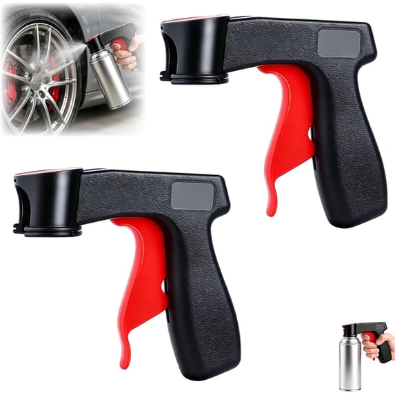 Portable Assisted Spray Painting Universal Handle Tool – 2PCS Ergonomic Spray Paint Handle, Reduces Finger Fatigue, Even Sprays Control, Easy to Clip-On & Off