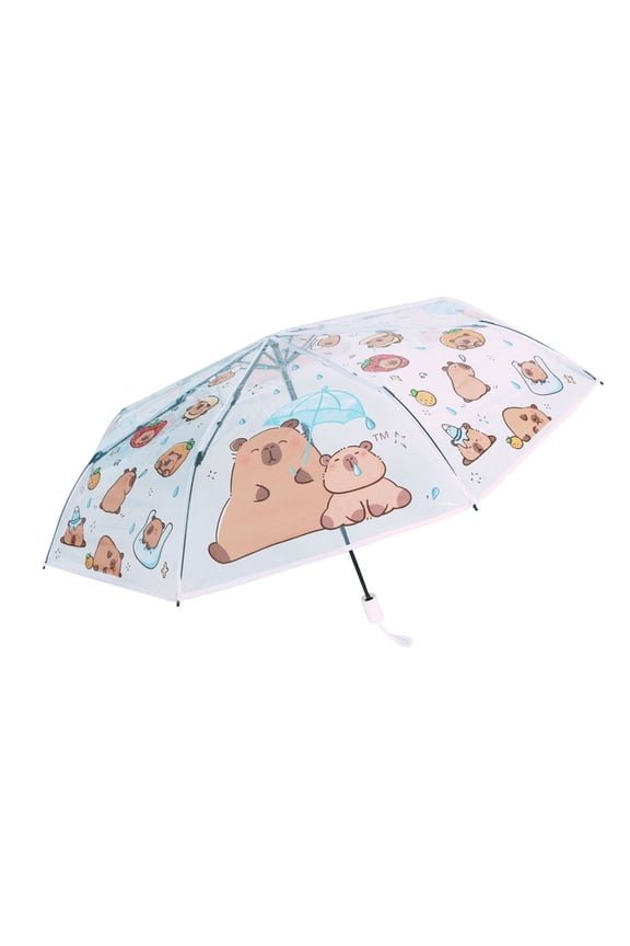 Portable Auto Windproof Travel Umbrella Cartoon Capybara Automatic Open Close Waterproof Folding Design