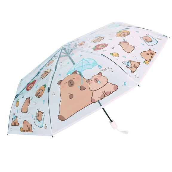 Portable Auto Windproof Travel Umbrella Cartoon Capybaras Automatic Open Close Waterproof Folding Design