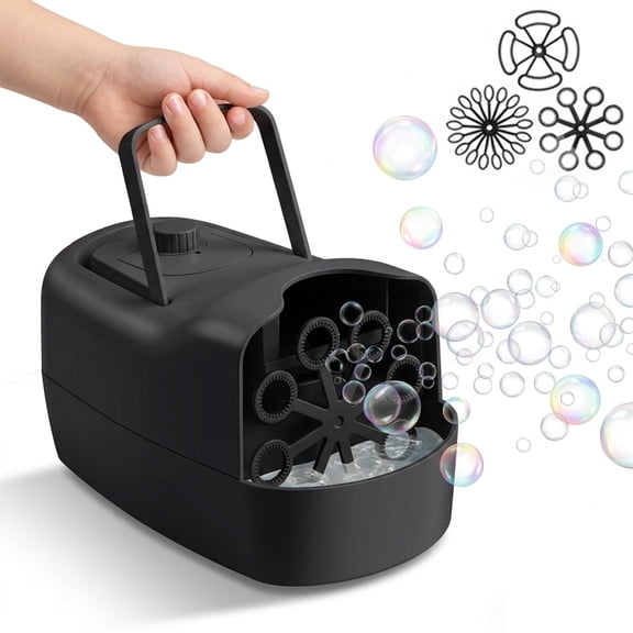 Portable Automatic Bubble Machine with 2 Speed Settings, 3 Power Options for Parties, Weddings, and Outdoor Fun