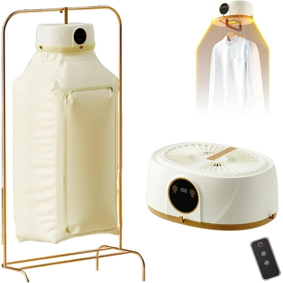 Portable Automatic Clothes Dryer, 360 Hot Air Circulation, Foldable Design with Remote Control for Home, Apartments, and Travel