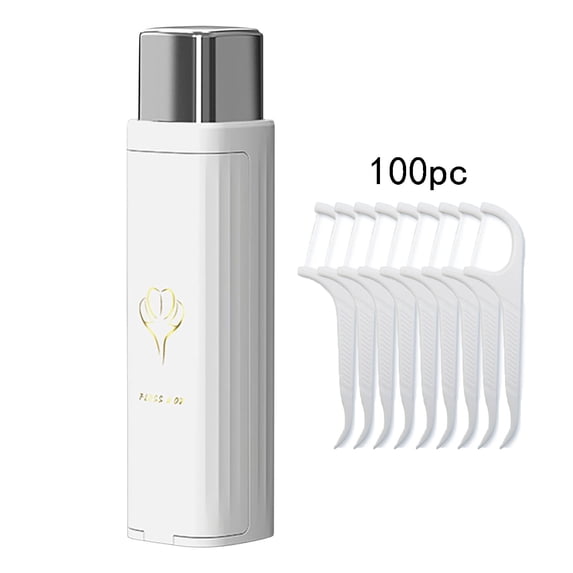 Portable Automatic Dental Floss Dispenser Box with 100 Floss Picks | Travel-Friendly & Hygienic Storage Case for Home, Car, or Use