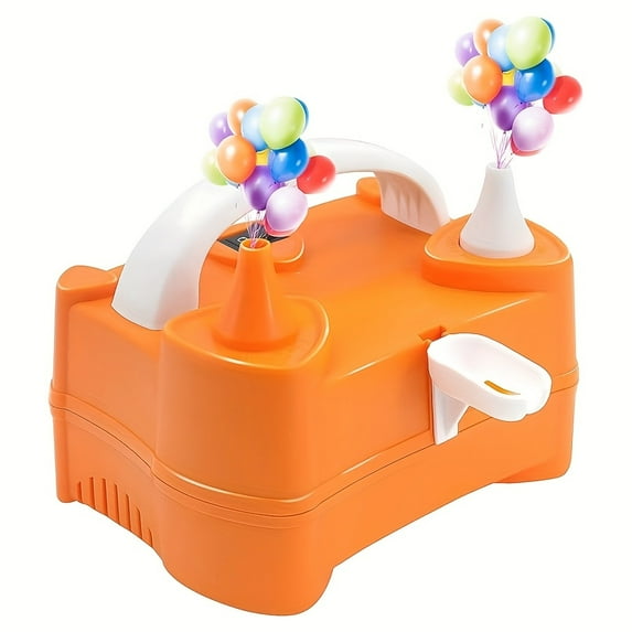 Portable Automatic Dual Nozzle Balloon Pump Electric Air Inflator with Tying Tools,Perfect for Birthday Parties, Showers Decorations, Party Balloon Inflator |Durable Plastic Construction