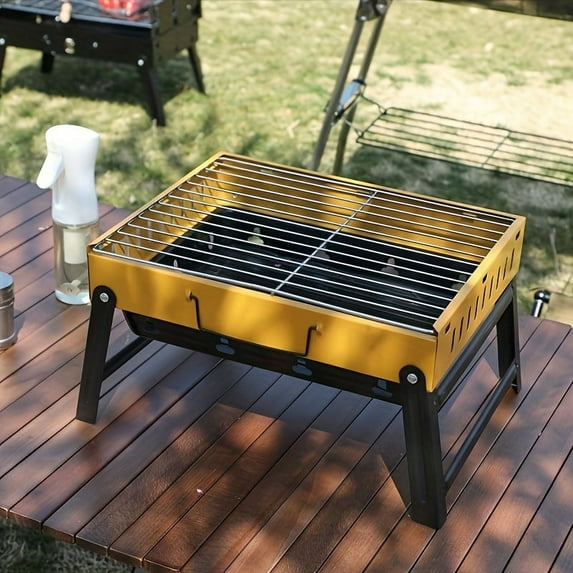 Portable BBQ Charcoal Grill, Compact Folding Lightweight Small, Outdoor Cooking for Camping Hiking Picnics Tailgating Beach Backyard Parties