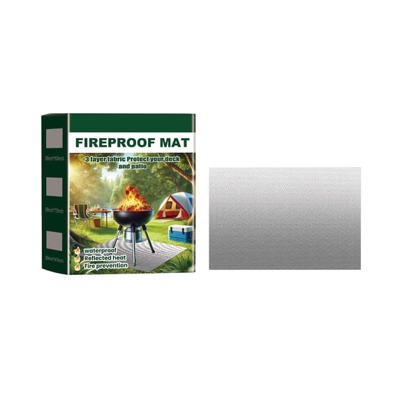 Portable BBQ Fire Mat Stain Fire Proof Wear-Absorbing Solid Outdoor Protective Matting, ZzCityTK Heavy Duty Fire Retardant Mat for Grill Stove, Waterproof Grease-Resistant Ground Cover for Patio Deck