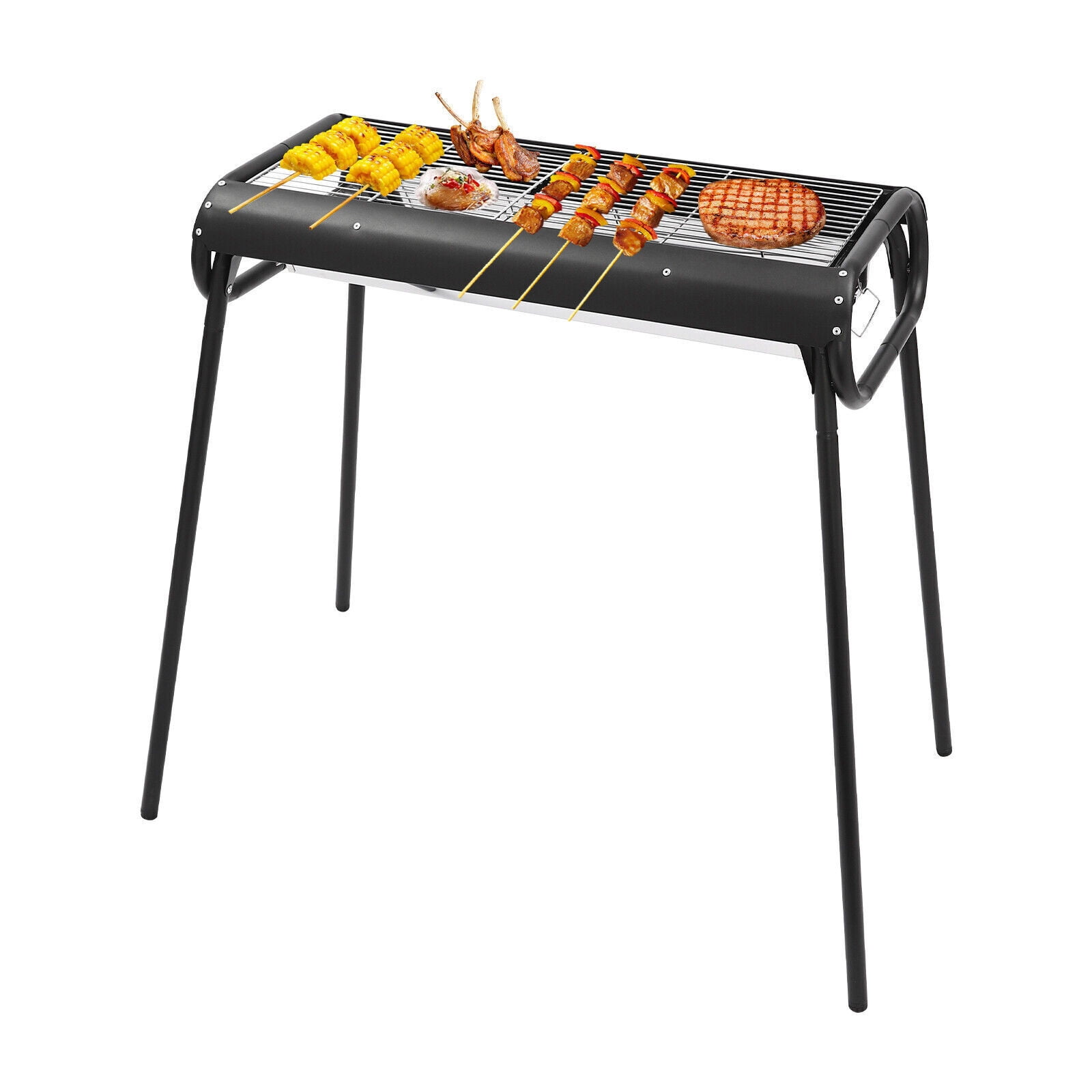 Portable BBQ Griddle Detachable Design  28.74*14.57*32.28 in Portable Charcoal Grill,  Black, Silver Outdoor BBQ Grill